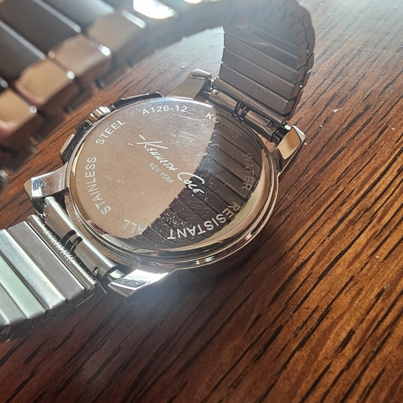 Kenneth Cole Silver Tone Steel and Black Men's Quartz Chronograph Fashion Watch - Picture 5 of 6